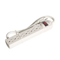 UL Standard Electric6-Outlet-Schleifschützer-Stromstreifen, 2x USB-Anschlüsse, weißer Finish